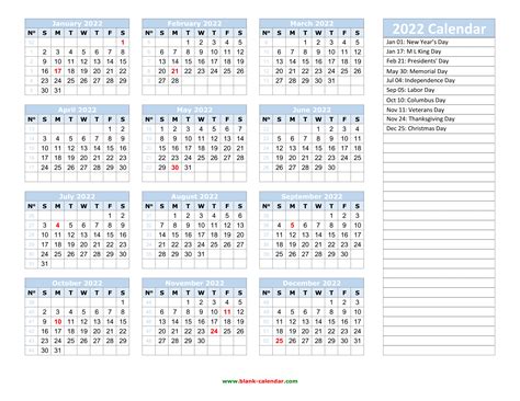 Libreoffice Calendar Template 2022